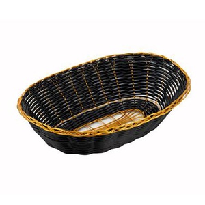 Oval Basket Black with Gold Trim (7907)