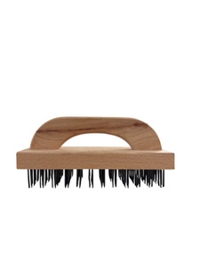 9.25  Wooden Black Wire  Grill Brush