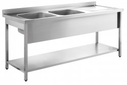 Stainless Steel Table & Sink 180x700